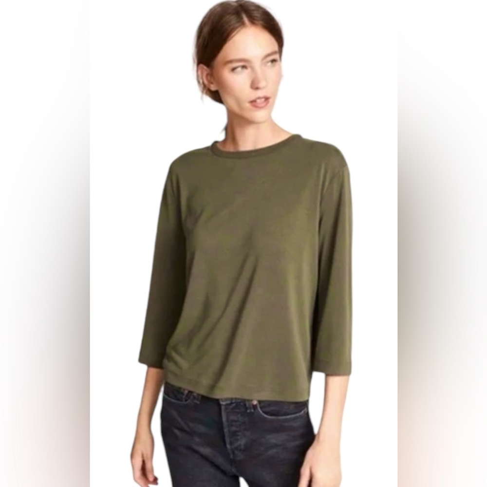 Vince Tie Back 3/4 sleeve crew neck top.